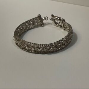 Peruvian 925 Sterling Silver Braided Mesh Bracelet 7.5” Wide Woven Chain (NWOT)